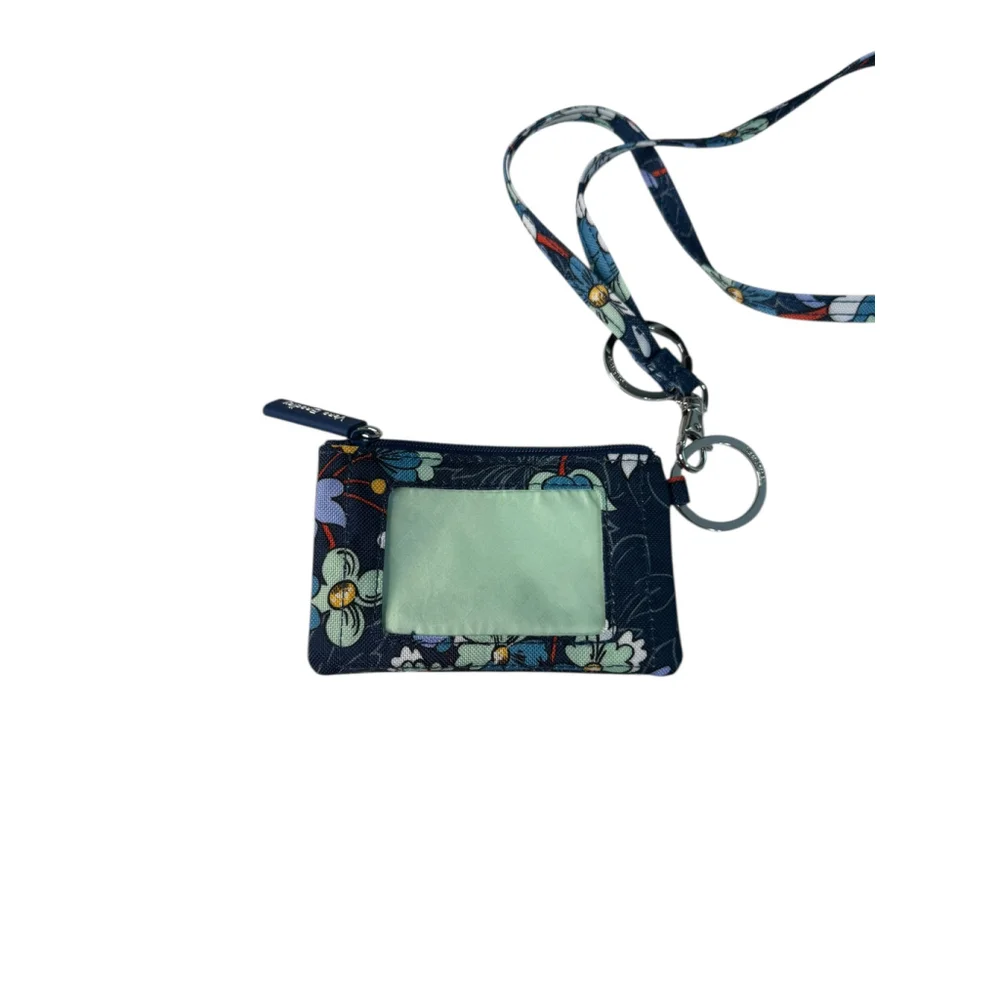 Vera Bradley ID Key Fob Change Purse and Lanyard in Cotton Floral Bursts - Picture 3 of 9